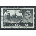 1967 SG762 £1 Back Castle No Watermark Fine Used.