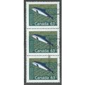 CAN 1988 STRIP OF 3 X 63c 'HARBOUR PORPOISE'(PE...