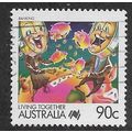 AUS 1988 90c 'LIVING TOGETHER - BANKING' FINE U...