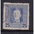 AUSTRO-HUNGARIAN 1917 MILITARY POST 25H USED SG58