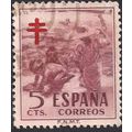 SPAIN, Tuberculosis, postal tax for, pink-brown...