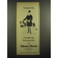 1968 Moss Bros Fashion Ad - cartoon by Smilby - He grew his