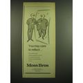 1968 Moss Bros Fashion Ad - cartoon by Douglas - You may care to reflect