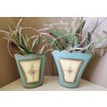 2 Decorative French Country Style Tin Basket Va...