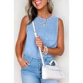 Beau Blue Mineral Wash Patched Chest Pocket Cas...