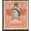 Jamaica QEII 1956 ½d Black & Orange Red Coconut...