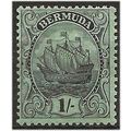 Bermuda 1927 SG87 1/- Black/Emerald Mounted Min...