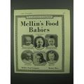 1922 Mellin's Food Ad