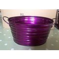 48 PURPLE METAL TIN FLOWER TUB POT PLANTER CONT...