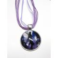 Beautiful Purple Fairy Moonlight Glass Cabochon...