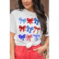 White USA Inspire Bow Print Crewneck Independen...