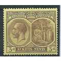 St Kitts Nevis1927 SG45a 3d Purple/Yellow Mount...