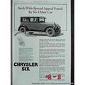 CHRYSLER SIX 1925 Phaeton Imperial car vintage ad