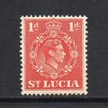 St. Lucia - 1938-48 - 1d Scarlet (sg129c) Perf ...