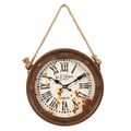 WANDUHR Metall Schiffsuhr OLDTOWN 28cm, an Seil
