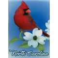 North Carolina with Cardinal Metal Fridge Magnet