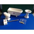 3 Piece Bathroom Set Ceramic with Pink Rose 1:1...