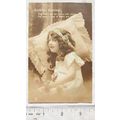 1916 postcard Birthday Greetings - Girl and Pillow