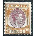 Penang 1949 SG16 25c Purple & Orange Mounted Mi...
