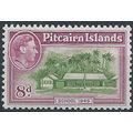 Pitcairn Island 1951 SG6a 8d Olive-Green & Mage...