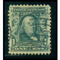 Used 300 1c Benjamin Franklin Fine Plus M08590
