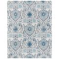 5' x 7' Coastal Blue Grey Damask Indoor Area Rug