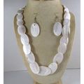 Genuine White Natural Mother of Pearl Oval Stra...