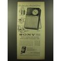 1959 Sony TR 86 and TR 610 Radios Ad - For good living - and good giving