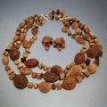 Vintage Almond Nut Necklace Set