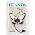 UGANDA 1990 BUTTERFLIES GLASSY ACRAEA BLUE COUN...