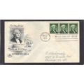 FDC Art Craft 1031 1c George Washington Strip/3...