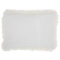 White Super Shaggy Throw Pillow