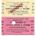 Sittingbourne & Kemsley Light Rly Edmondson Tkt...