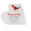 Heart Shaped Ornament with Verse & Robin Detail...