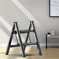 Step Stool, 2 Step Ladder with Anti-Slip and Wi...