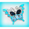 Summer Gift Blue Crystal Enamel Butterfly Brooc...