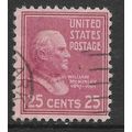 USA 1938 PRESIDENTIAL SERIES 25c CLARET WILLIAM...