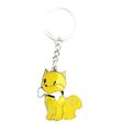 Dog & Bone Keyring Key Ring Yellow Gift Keychai...