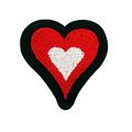 Heart Iron On Patch Bright Design Motif Decorat...