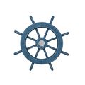 Rustic All Light Blue Decorative Ship Wheel Wit...