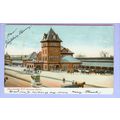 NH Manchester Railroad Station View Large Brick...