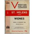 1982 programme St. Helens v. Widnes