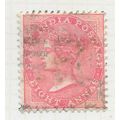 INDIA 1868 QV SIX ANNAS ROSE USED