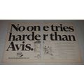 1977 2-page Avis Rent-a-Car Ad - No One Tries Harder