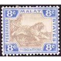 FEDERATED MALAY STATES 1907 8c Leaping Tiger Gr...