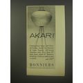 1956 Bonniers Advertisement - Lamps by Isamu No...