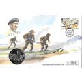 1994 1 Crown Coin FDC Isle of Man D-Day 50th An...