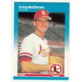 1987 Fleer Greg Mathews baseball Rookie card #3...