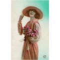 CARTE POSTALE - MODE - FEMME A CHAPEAU - REF 65