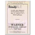 WARNER PETROLEUM COMPANY 1921 Ready make spot s...